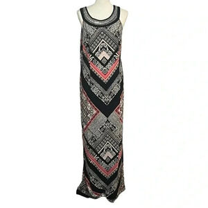 Studio One size L geometric poly/spandex maxi dress EUC